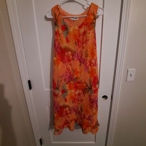 Orange Floral Dress